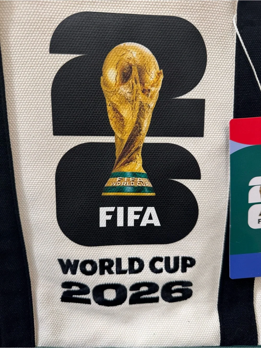 FIFA World Cup 2026 Logo Gold Trophy Soccer Tote canvas Bag Shopping Grocers